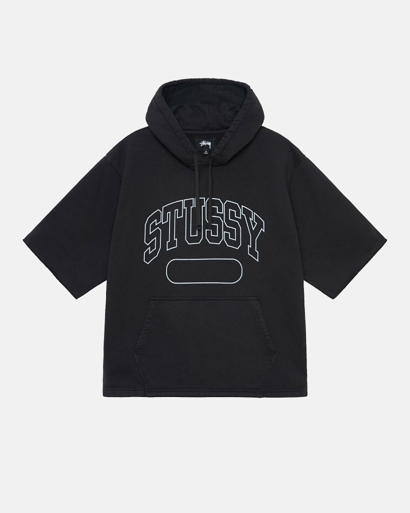 Stüssy Ss Boxy Cropped Hoodie Herren Schwarz | FONGP-2768