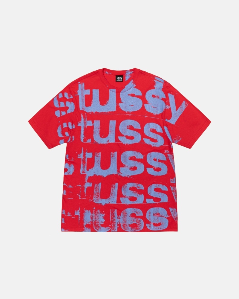 Stüssy Stamp T-shirts Herren Rot | TAOFB-5237