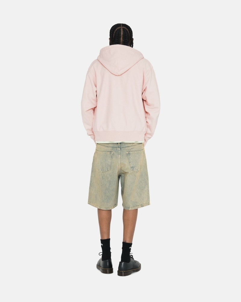 Stüssy Stock Logo Zip Hoodie Herren Rosa | JUENP-1765