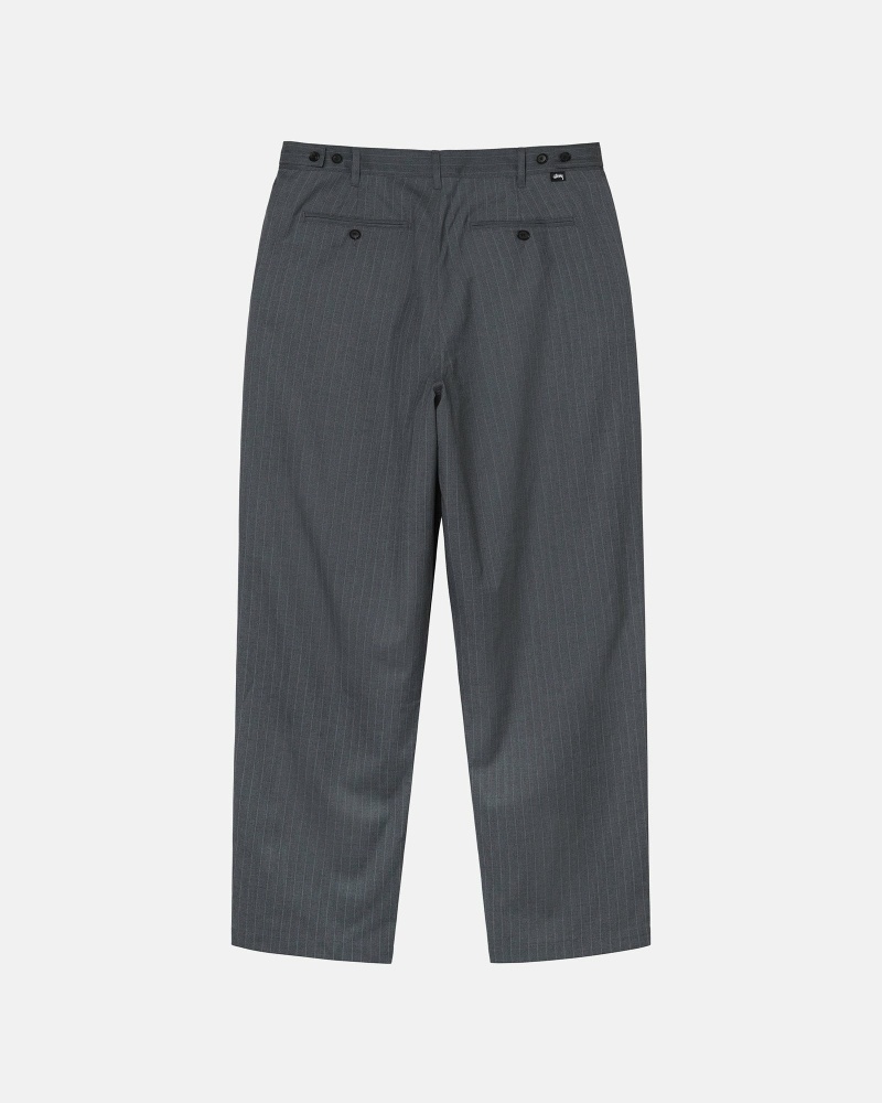 Stüssy Stripe Volume Falten Trouser Hose Herren Grau | FTPZC-7508