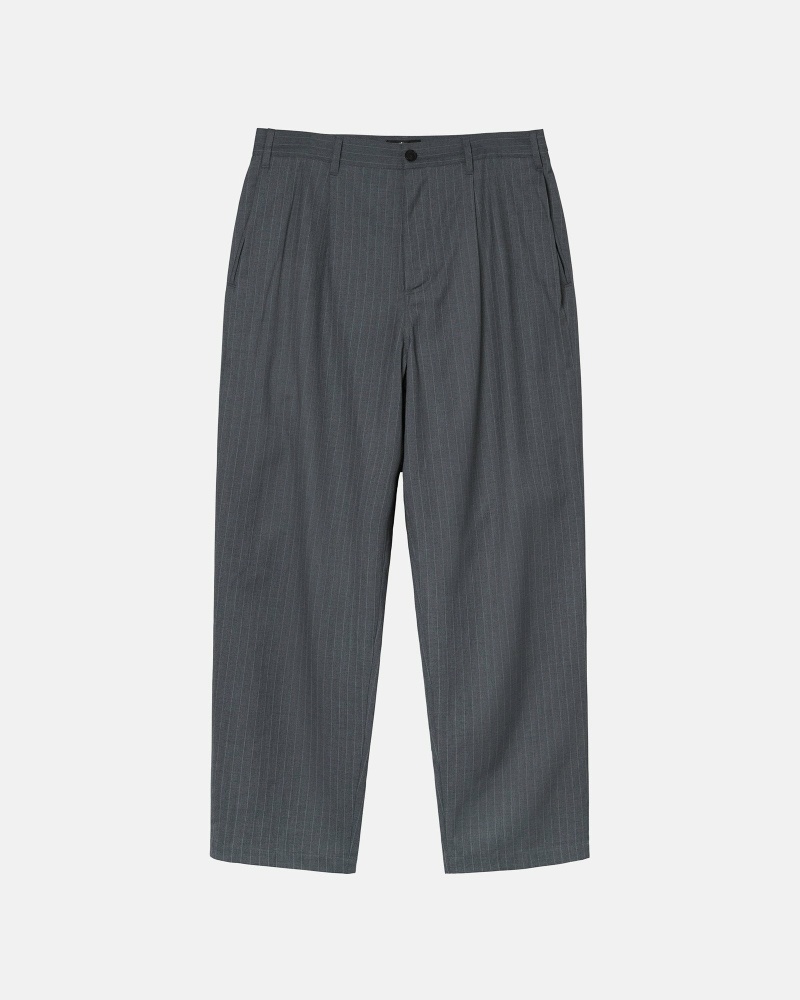 Stüssy Stripe Volume Falten Trouser Hose Herren Grau | FTPZC-7508