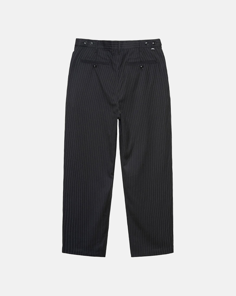 Stüssy Stripe Volume Falten Trouser Hose Herren Schwarz | NQJXL-0561