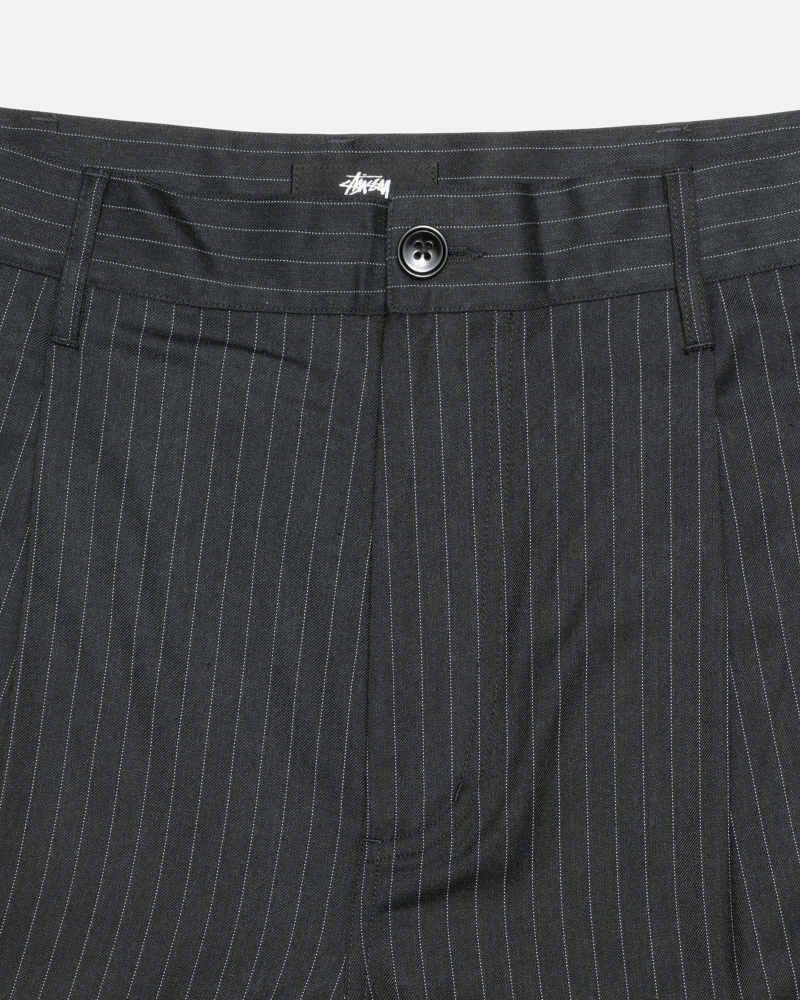 Stüssy Stripe Volume Falten Trouser Hose Herren Schwarz | NQJXL-0561