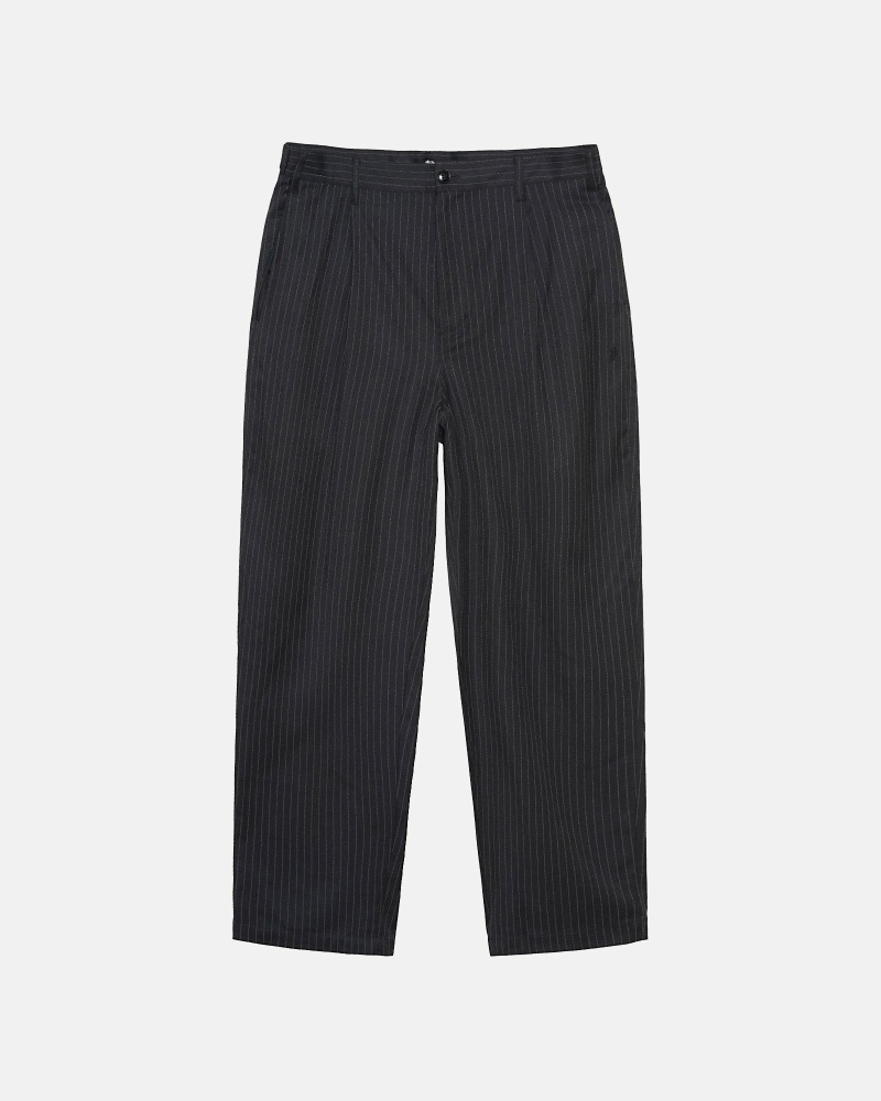 Stüssy Stripe Volume Falten Trouser Hose Herren Schwarz | NQJXL-0561