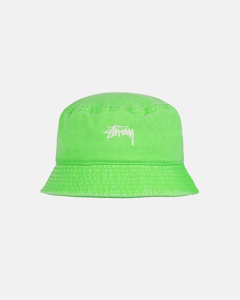 Stüssy Washed Stock Eimer Hüte Herren Mintfarben | FBEPO-3417